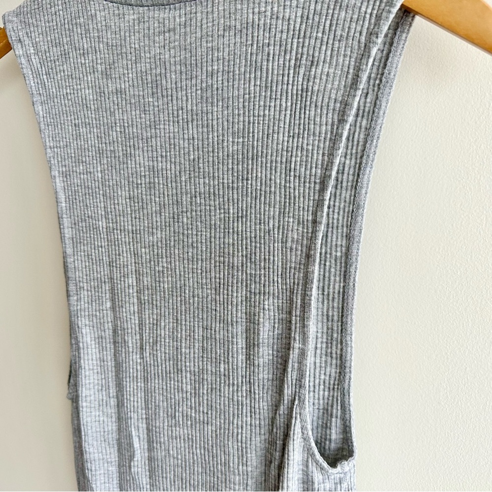Heather Gray Open Side Ribbed Bodysuit - Picture 3 of 3